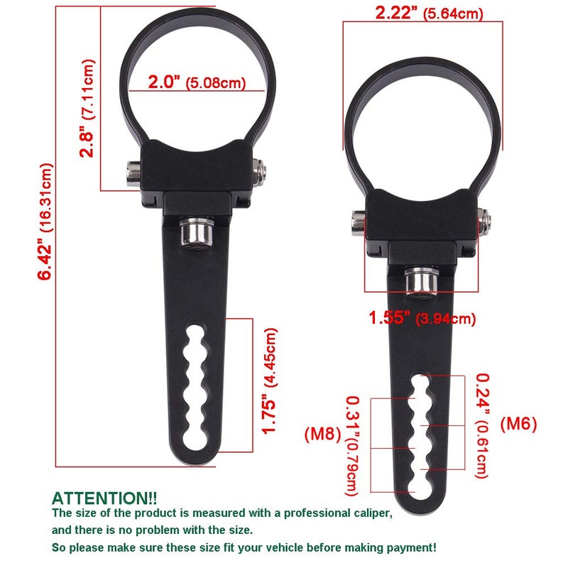 Auto Power Plus AutoPowerPlus 2 inch Aluminum Tube Clamp Bull Bar Nudge Bar Mounting Bracket For Trucks Roof Roll Cage Holder Kit Work Led HID Light Bar Mounts, 2pcs - Image 2